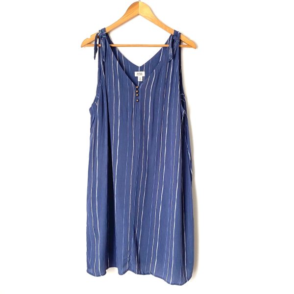 A New Approach Blue Strap Knotted Strap Dress- Size XL Online now