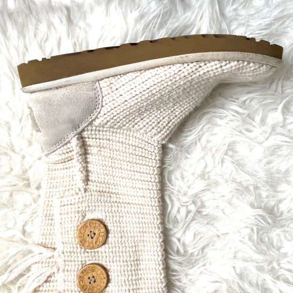 Ugg White Knit Boots- Size 7 For Cheap