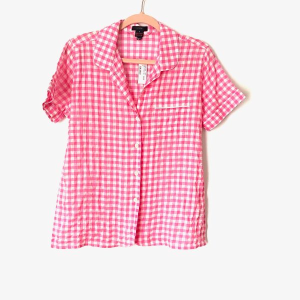 J. Crew Pink Gingham Pajama Shirt NWT- Size S (we have matching shorts) For Discount