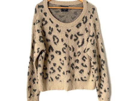 Abercrombie & Fitch Animal Print Fuzzy Sweater- Size L on Sale