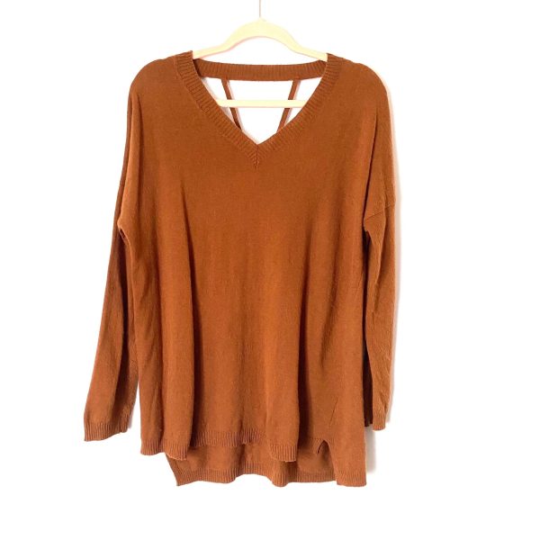 Very J Brown Strappy Back Wool Blend Sweater- Size M Online now