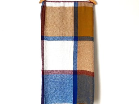 ASOS Blue and Brown Plaid Blanket Scarf Online now