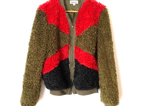 &merci Color Block Sherpa Zipper Jacket- Size M Online Hot Sale