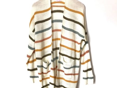 Pink Lily White Yellow Green Blue Striped Open Cardigan- Size S Online Hot Sale