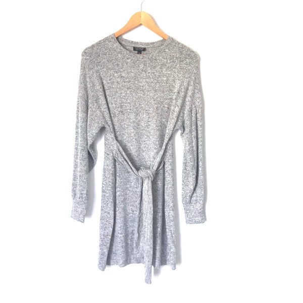 TOPSHOP Heathered Grey Tie Front Back Dress- Size 4 on Sale