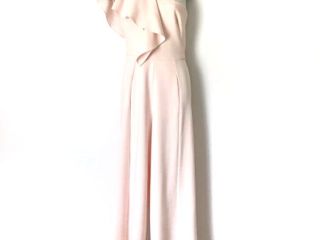 Black Halo Blush Pink One Shoulder Ruffle Jumpsuit- Size 2 (see notes) Supply