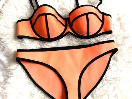 Triangl Orange And Black Bikini- Size XL For Sale