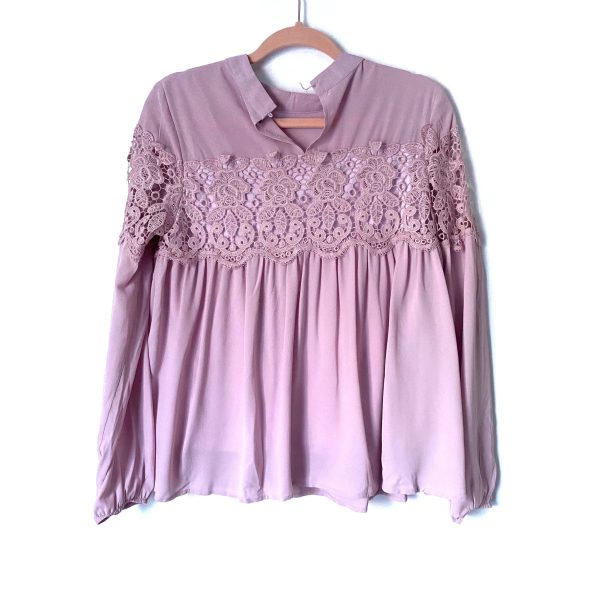 Fashion Union Purple Babydoll Crochet Blouse- Size 6 (see notes) Cheap