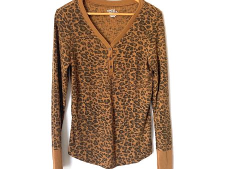 Time and Tru Animal Print Knit Long Sleeve Top- Size M Online now