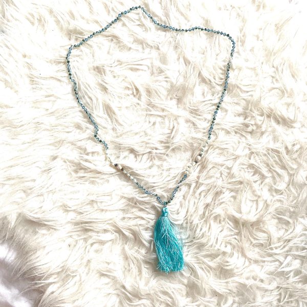 No Brand Turquoise Beaded Tassel Necklace Sale