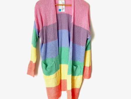 Debut (Pink Lily) Pastel Striped Cardigan NWT- Size M Sale