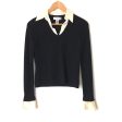 Sutton Studio Black Cashmere Sweater with Removable Collar and Cuffs- Size Petite (see notes) For Cheap