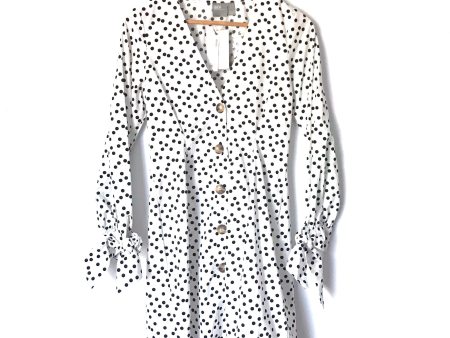 ASOS White & Black Polka Dot Button Up Dress NWT- Size 2 Online now