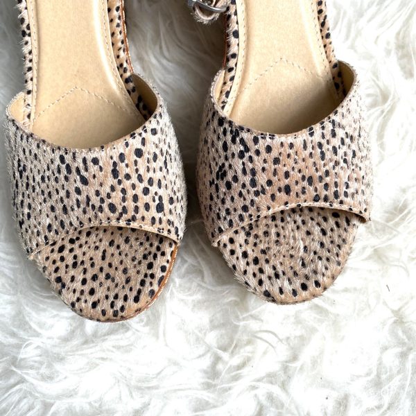 CL by Laundry Animal Print Textured Peep Toe Wedges- Size 11 Cheap