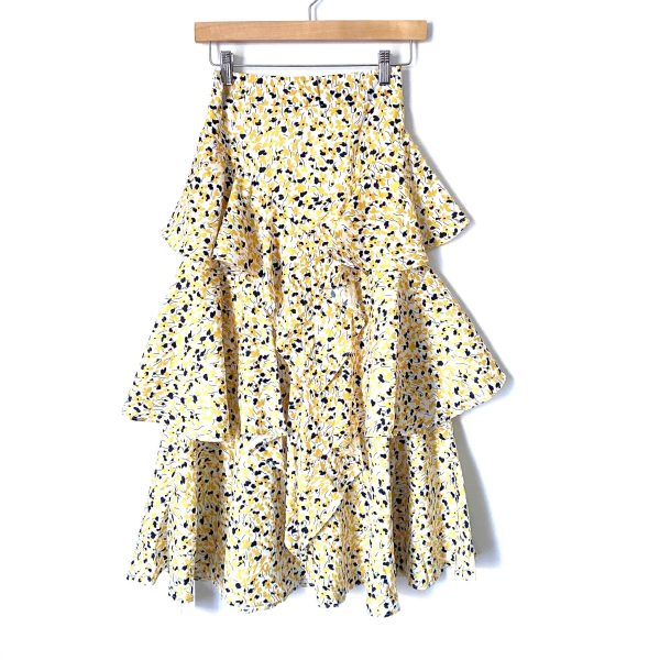 Chicwish Yellow Floral Ruffle Skirt NWT- Size ~S Cheap