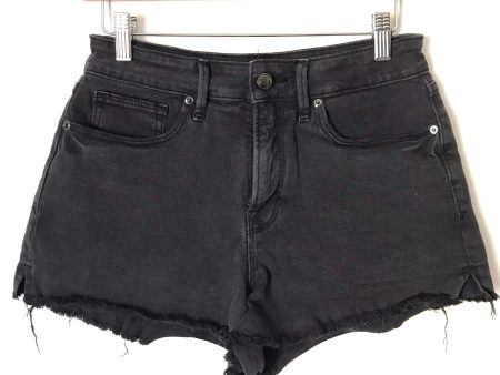 Good American Black Denim Cutoff Shorts- Size 2 26 Sale