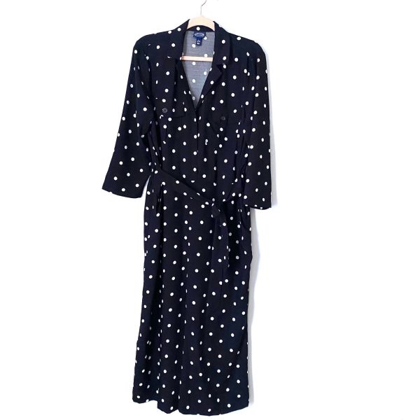 Scoop Black and White Polka Dot Wide Leg Jumpsuit- Size L (12-14) Cheap