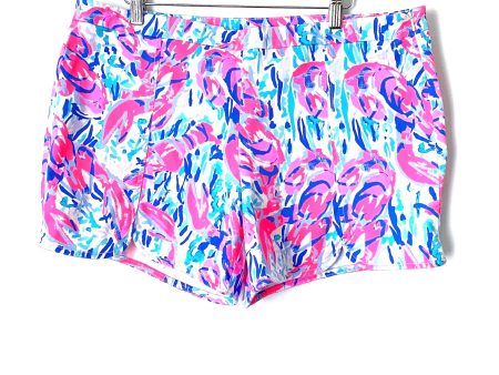 Lilly Pulitzer Hazelle Stretch Cosmic Coral Print Shorts NWT- Size 14 Fashion