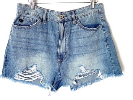 KanCan Light Wash Distressed Denim Shorts NWT- Size L Online Hot Sale