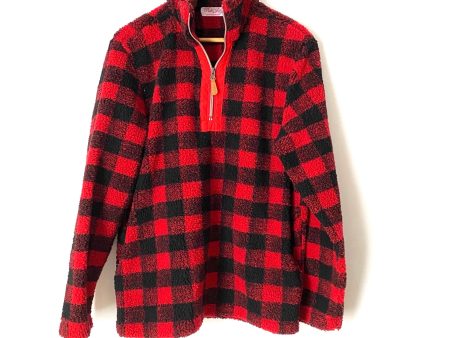 Pink Lily Red Plaid 1 4 Zip Pullover- Size S (sold out online) Fashion