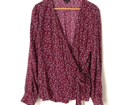 Talbots “Curly Rose” Wrap Top- Size L For Sale