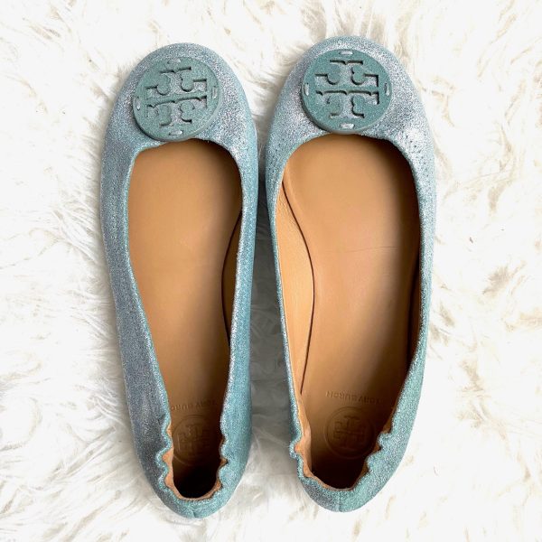 Tory Burch Glitter Blue Ballet Flats -Size 7 For Discount