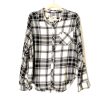 Abercrombie & Fitch Black White Plaid Button Down Top NWT- Size L Hot on Sale