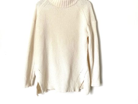 A New Day Ivory Side Slit Knit Mock Neck Sweater- Size L Online Sale