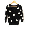 The Limited V Neck Black and White Polka Dot Sweater- Size XS Cheap