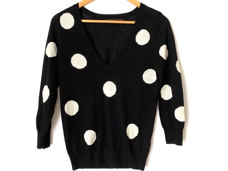 The Limited V Neck Black and White Polka Dot Sweater- Size XS Cheap