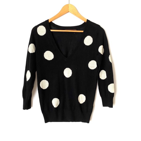 The Limited V Neck Black and White Polka Dot Sweater- Size XS Cheap