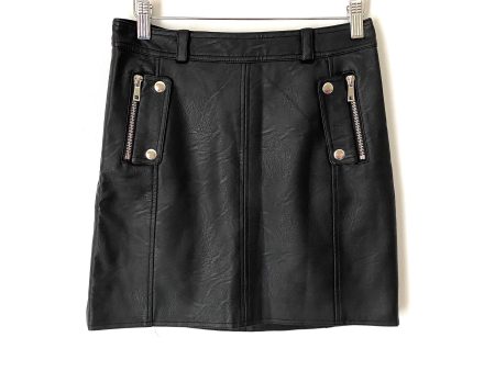 Topshop Black Faux Leather Skirt- Size 6 For Cheap