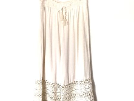 American Eagle Ivory Flowy Drawstring Waist Pants- Size XL Online Sale