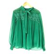 Vici Green “Plaza Lace” Tie Collar Top- Size L (see notes) For Discount