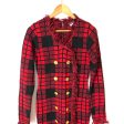 Venus Red and Black Plaid Faux Button Fringe Sweater Dress- Size S Hot on Sale