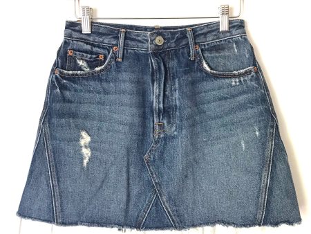 Grlfrnd Denim Distressed Skirt- Size 26 Fashion