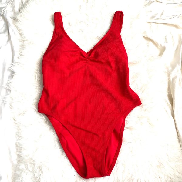 Shade & Shore Red Built In Bra One Piece- Size L Online Sale