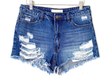 Nature High Waisted Denim Distressed Cutoff Shorts- Size L Online