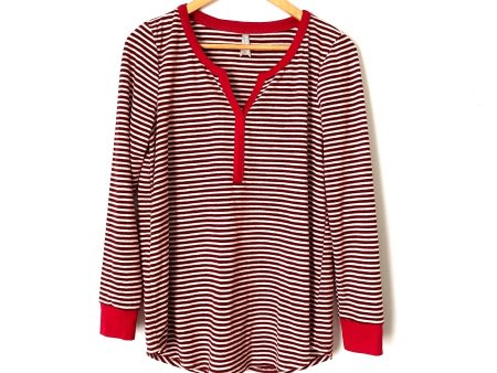 Jockey Red Striped Soft Long Sleeve Top- Size S Online now