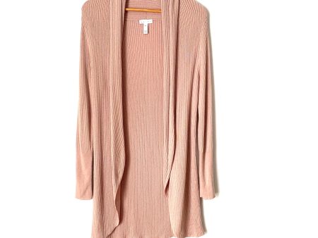 Leith Blush Long Pink Ribbed Cardigan- Size XS Supply