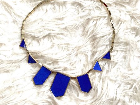 House of Harlow Blue Five Station Resin Necklace Discount