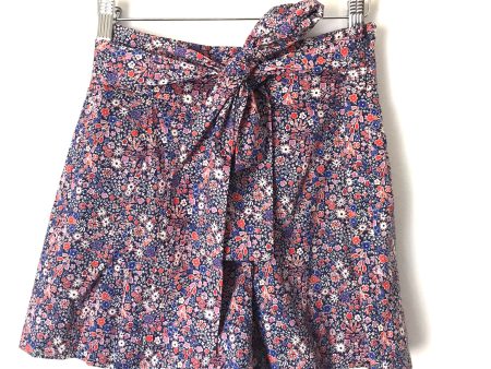 J Crew Floral Front Pleated Tie Front Shorts- Size 0 Sale