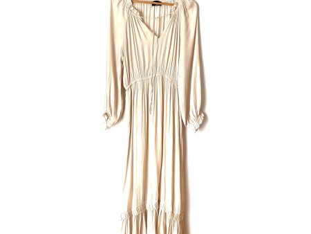 Vici Cream Long Sleeve Ruffle Maxi Dress- Size L Fashion