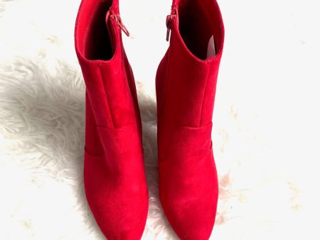 Heart in D Red Suede Bootie Heels- Size 7.5 (BRAND NEW CONDITION) For Cheap