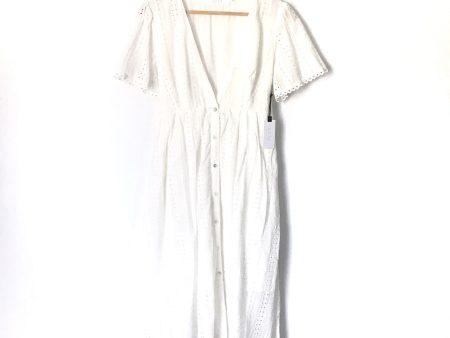 ASTR The Label Deep V Button Up White Eyelet Dress NWT- Size S For Discount