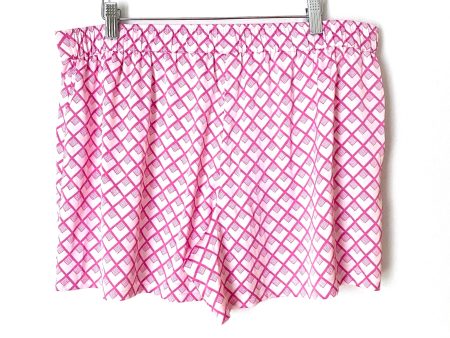 Soma Pink Geometric Chiffon Pajama Shorts- Size L Online Sale