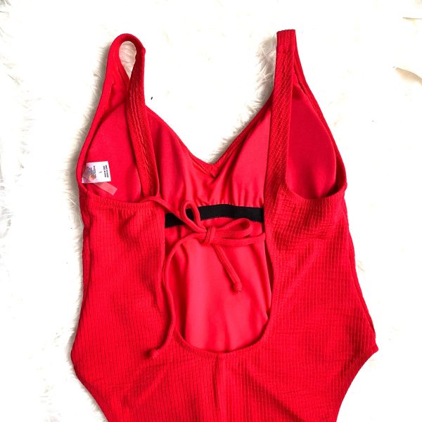 Shade & Shore Red Built In Bra One Piece- Size L Online Sale