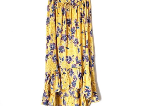 Blue Rain Yellow Floral High Low Skirt- Size M Online