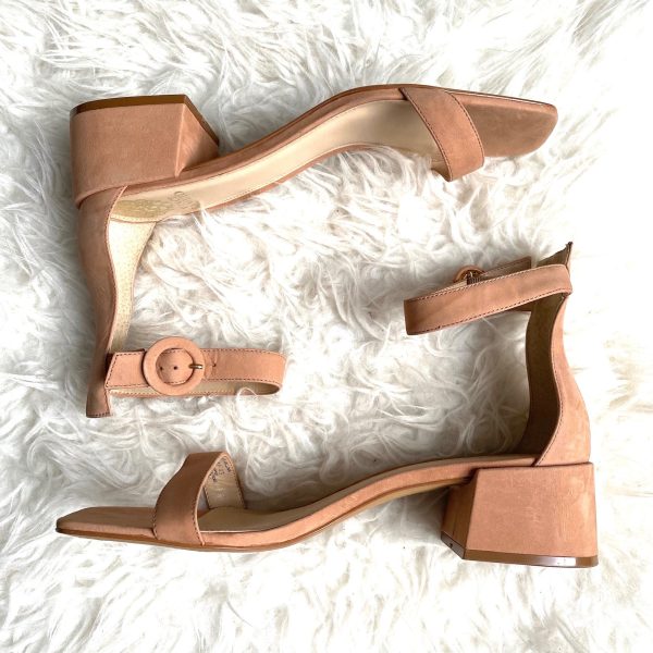 Vince Camuto Nude Ankle Strap Block Heels- Size 11 Fashion