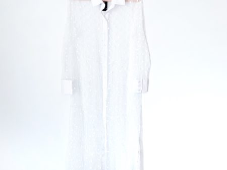 Eloquii White Sheer Polka Dot Button Up Duster NWT- Size 14 Cheap